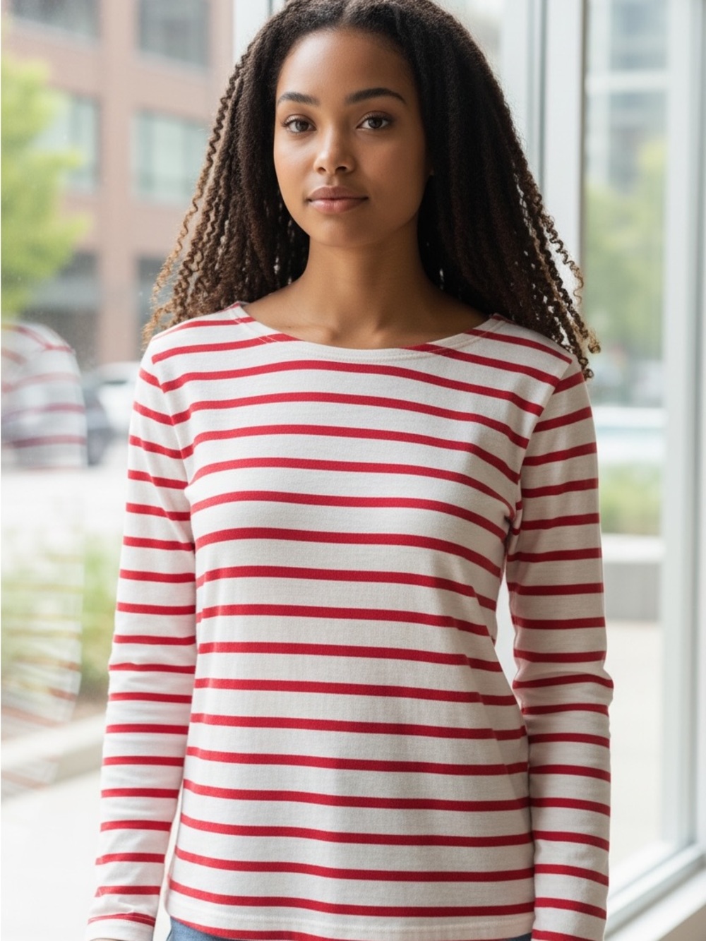 Levi's White Tee with Red Stripe Detail
